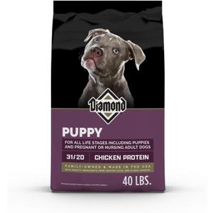 Diamond Puppy Dry Dog Food 31/20 for All Life Stages Including Puppies and Pregnant and Nursing Adult Dogs 40lb Bag
