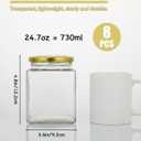 Glass Jars With Lids, 8 Pack Canning Jars Small Glass Jar Airtight Storage Jar For Jam, Spices, Honey, Jelly, Snacks, Candies, Baby Shower, Wedding Favor (Gold lid, 24.7, ounces)