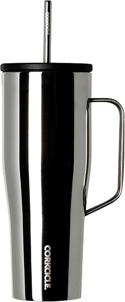 Corkcicle Cold Cup XL Insulated Tumbler with Handle, Lid, Without Straw, Tungsten, 30 oz – Reusable Cupholder Friendly Water Bottle Keeps Drinks Cold 12hrs