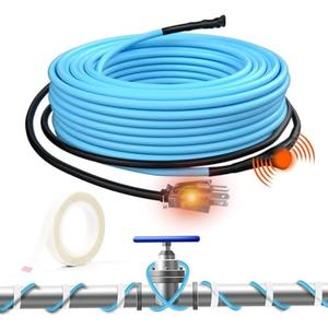 HEATIT 5JHSF 80Ft Pre-assembled Heat Tape for Water Pipes, Self Regulating Electric Heat Cable for Metal, Plastic Home Pipes and RV, ETL Listed, 120V
