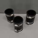 3 Pcs 1 1/2" Flexible Pvc Pipe Coupling with Stainless Steel Clamp, Flexible Fitting for Connecting Cast Iron, Plastic and Copper Pipes, for Sewer and Drain Connections(Black)