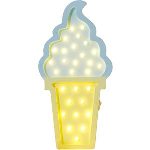 Ice Cream Valentine Romance Atmosphere Light, Party Wedding Birthday Party Decoration Kids' Room Battery Operated LED Night Lights (Blue and Yellow)