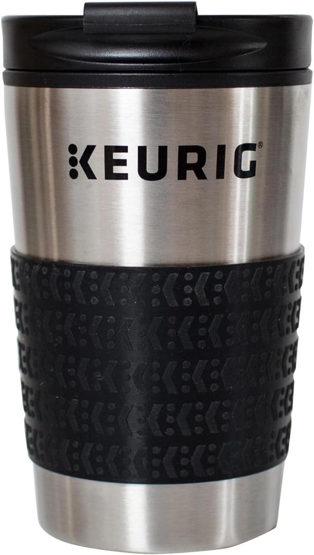 Keurig Stainless Steel Insulated Coffee Travel Mug, Fits Under Any Keurig K-Cup Pod Coffee Maker, 12 Oz, Stainless Steel