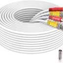 Bnc Cable 200ft All-in-One Siamese BNC Video and Power Security Camera Cable BNC Extension Wire Cord with 2 Female Connectors for All Max 5MP HD CCTV DVR Surveillance System (200ft Cable, White)