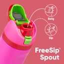 Owala Kids FreeSip Insulated Stainless Steel Water Bottle with Straw, BPA-Free Sports Water Bottle, Great for Travel, 16 oz, All the Berries
