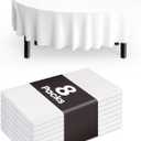 Pureegg Plastic Table Cloth Disposable 8 Pack, 84'' Round Table Cloths, Party, Picnic, Wedding, Decorative Tablecloths, Round, White Plastic Cover, Leakproof & Sturdy, White