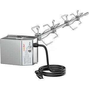 onlyfire Stainless Steel Grill Rotisserie Kit Replacement for Weber Genesis II and Genesis II LX 4 & 6 Burner Gas Grills, NOT FIT 2022 Genesis 400 Series Grills,  For Genesis II/Genesis II LX 4 & 6 Burners