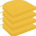Wellsin Outdoor Chair Cushions for Patio Furniture, 3-Year Color Fastness Patio Chair Cushions Set of 4, Water Resistant Round Corner Outdoor Seat Cushions 17"X16"X2", Yellow