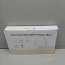 Lighted Makeup Mirror, 3000 mAh Rechargeable Double Sided Magnifying Vanity Mirror with 3 Colors, 1x/10x, 360 Rotation , Brightness Adjustable Magnification Cosmetic Light up Mirror, Women Gift (Nickel)