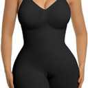 SHAPERX Women's Shapewear Tummy Control Bodysuit with Removable Pads Seamless Sculpting Mid Thigh Body Shaper