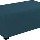 Easy-Going Stretch Ottoman Cover Folding Storage Stool Furniture Protector Soft Rectangle slipcover with Elastic Bottom(Ottoman Large,Deep Teal)