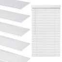 LazBlinds 2 Inch Faux Wood Blinds with Crown Valance, Cordless Blinds for Windows, Room Darkening Horizontal Window Blinds, 34 5/ 8" W x 73" H, White with Wood Grain