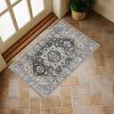 Collive Washable Indoor Doormat, Non Slip Retro Floor Mat 20"x32" Small Rug Quick Absorbent Entrance Rug Distressed Black/Multi Front Door Mat, Welcome Mats Entryway Doormat for Kitchen Home Patio (1'8" x 2'8" (Rectangular)