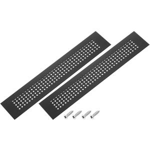 PATIKIL 12 x 2 Inch Door Air Vent Cover, 2 Pcs Aluminum Grille Ventilation Cover Louvered Diamond Hole with Mounting Screws for Cabinet Wardrobe Door, Black