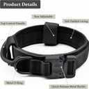 Tactical Dog Collar, Adjustable Military Training Nylon Dog Collar with Control Handle and Heavy Quick-Release Metal Buckle for Small Medium Large Dogs, Black L (Large :Width 1.5",Neck 17-20.5")