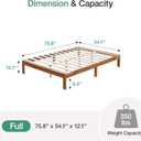 Novilla 12 Inch Wooden Full Size Bed Frame, Full Size Platform Bed Frame Without Headboard, Sturdy Wood Slat Support, No Box Spring Needed, Easy Assembly, Natural