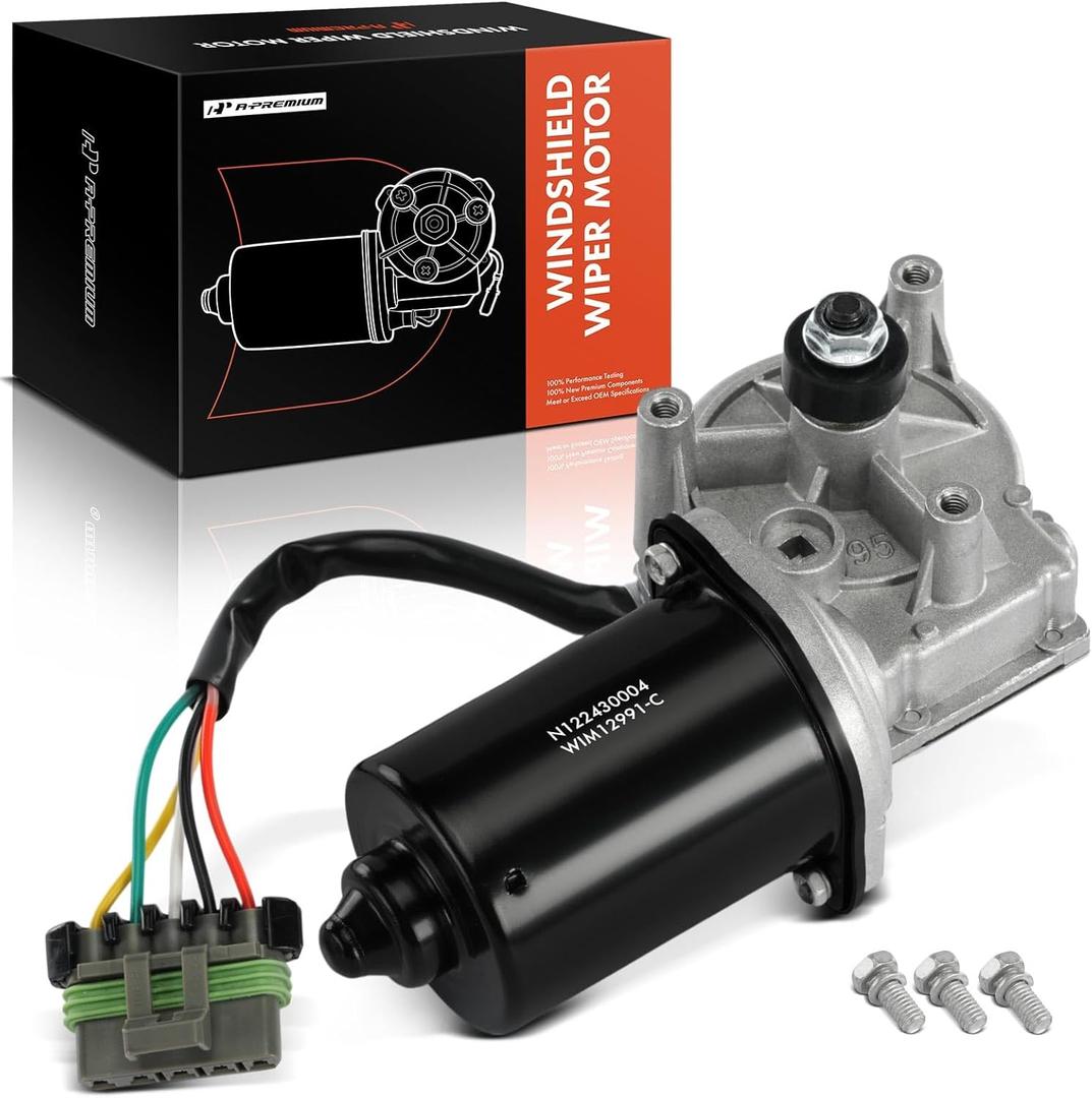 A-Premium Front Windshield Wiper Motor Compatible with Freightliner Cascadia 2008-2017, Century Class 2000-2006, Columbia, Coronado & International Harvester Durastar, LoneStar, ProStar, WorkStar 7600