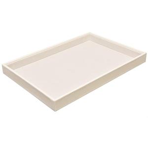 JETEHO Beige Velvet Jewelry Tray for Drawers Jewelrys Display Tray Stackable Jewelry Organizer Trays for Necklace Bracelet Ring Watch (1 Pack)
