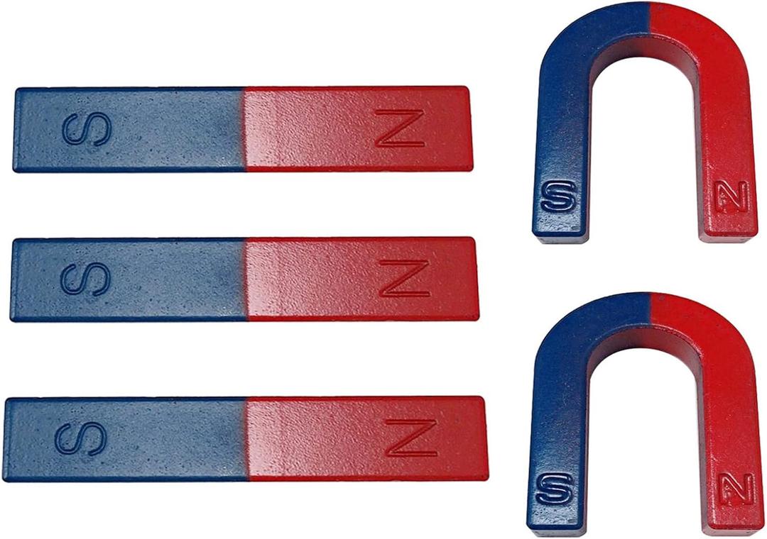 Physics Science Kids Magnet Kit for Education Experiment School Home, Educational Horseshoe & Bar Magnets Set with North and South Identified for Kids Students Teachers
