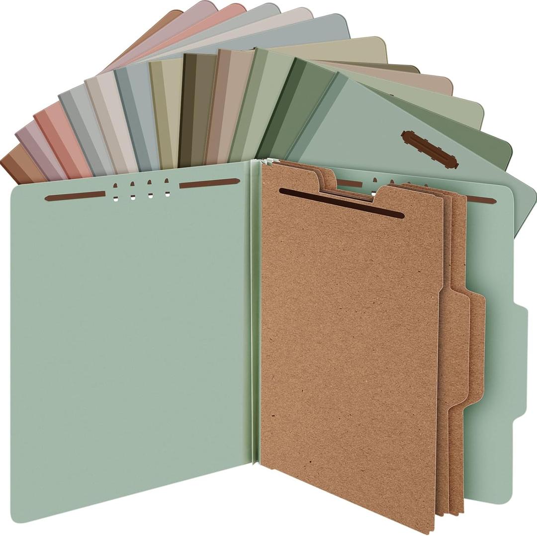 Yaomiao Colored Pressboard Classification Folders with 3 Dividers 3.5 Inch Letter Size Classification File Folder with Fasteners 2 Prongs Files Folders for Organize Office Medical Document(24 Pcs) Yaomiao Colored Pressboard Classification Folders with 3 Dividers 3.5 Inch Letter Size Classification File Folder with Fasteners 2 Prongs Files Folders for Organize Office Medical Document(24 Pcs)