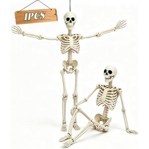 5.75ft Life Size Giant Halloween Skeleton, 69" Posable Full Body Skeleton with Movable Joints, Halloween Skeleton Decorations for Yard Porch Outdoor Indoor Haunted House Graveyard
