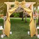 Wavwavw Giant Bow Decor Oversized Big Bows Decoration for Room Wall Backdrop 75x18 Inch Ribbon Tie for Wedding Valentines Day Birthday Party Baby Shower Supplies(Gold,Satin)