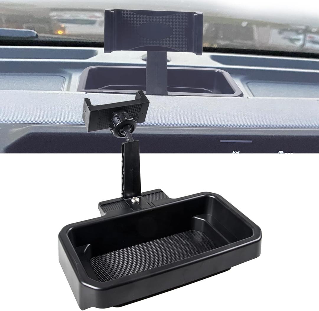 Dash Phone Mount Holder for 2021 2022 2023 2024 2025 New Ford Bronco 2/4 Door Interior Accessories Center Console Dashboard Storage Tray Cell Phone Bracket, Not for B&Q Upgraded Stereo