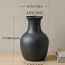 Large Handmade Retro White Ceramic Vase, Height 15.7 inches, Decorative Vase