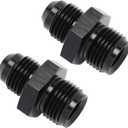 6AN Male to 5/8-18 Inverted Flare Adapter Fitting Connector Aluminum Black, Pack of 2