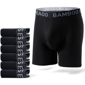 Men's Ultra Soft Boxer Briefs No Ride Up Underwear with 3D Pouch-High Elasticity&Breathable for All-Day Comfort (Medium, Black)