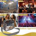 Clear Bag for Stadium Events, Clear Crossbody Bag Stadium Approved Fanny Pack Concert Purses for Women Men (Black-4)