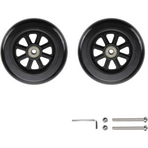 2 Pcs 5 Inch Replacement Wheels for Rollator Walker Wheelchairs Walker Wheels Replacement Drive Rollator Wheels Parts(Black)