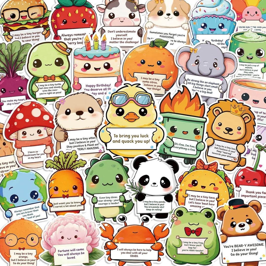 100 PCS Emotional Support Animal Stickers, Mental Health Stickers for Kids, Affirmation Sticker Pack for Water Bottles, Laptops, Phones