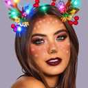 Catery Light Up Christmas Headbands Reindeer Antlers Headband Christmas Hair Accessories for Women