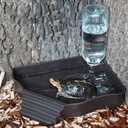 Reptile Water Feeder Automatic Water Dispenser with Ramp Extra Large Reptile Bathing Pool for Gecko, Snake, Turtle, Bearded Dragon, Lizard Bath Aquarium Ornament