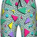 Mens Vintage 80s 90s Swim Trunks Breathable Board Shorts Hawaiian Beach Shorts Party Funny Shorts (Medium, Green)