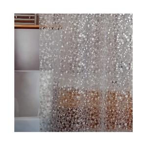 Bostofy Waterproof Shower Curtain Liner 8G EVA Thick Shower Curtain with Heavy Duty 3 Bottom Magnets, Shower Liner for Shower Stall, Bathtubs, 3D Pebble Pattern, 72 x 72,12 Hooks