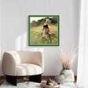20x20 Faux Leather Frame, 20 x 20 Luxury Modern Picture Frame, Leather Texture with Gold Trim Poster Frame for Art Prints, Posters, Photos, Home Wall Decor & Gallery Display, Green, 20x20in