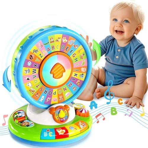 Learning Toy for Kids 1 2 3 Year Old Boys Girls, Spin and Sing Alphabet Zoo with Sounds, Interactive Educational Toys for Toddler 2-3, First Christmas 1st Birthday Gifts Toy