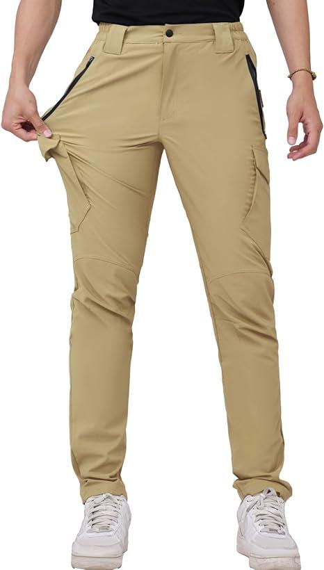 WORK IDEA Men's Hiking Pants Strench Waterproof Lightweight Outdoor Fishing Pants with Cargo Pockets, 4 XL