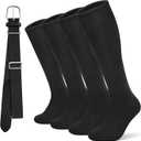 YSense Knee High Baseball Socks for Youth, Softball Soccer Calf Tube Socks & Belt Combo Set for Boys Girls Women Men Sports (Black) Small