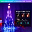 HOLILLUMA 7FT Outdoor Christmas Tree, RGB Color Changing Pre-lit Smart Cone Christmas Tree with LED Lights, App&Remote Control, DIY Multi-Color Lightshow, Music Sync, Christmas New Year Decoration