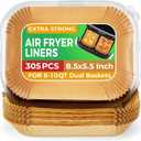 305 Pcs Air Fryer Liners Disposable for Ninja DZ201, Rectangle Air Fryer Liners Air Fryer Accessories, Dual Baskets Air Fryer Parchment Paper Sheets by CTIZNE