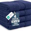 LANE LINEN Hand Towels for Bathroom - 4 Pack (16" x 28") - 100% Cotton Hand & Face Towels - Durable, Lightweight & Quick Dry - Affordable Bathroom Hand Towel, Everyday Essential for Dorm Rooms - Navy