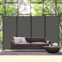 MAYOLIAH 4 Panel Privacy Screen Room Dividers 6FT Tall Portable Office Wall Divider for Rooms Separator 136" x20"x71", Grey