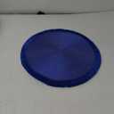 Fennco Styles Handwoven Fringe Boho Placemats 15" Round, Set of 4 - Navy Blue Braided Texture Table Mats for Home, Dining Room, Banquets, Family Gathering and Special Occasion