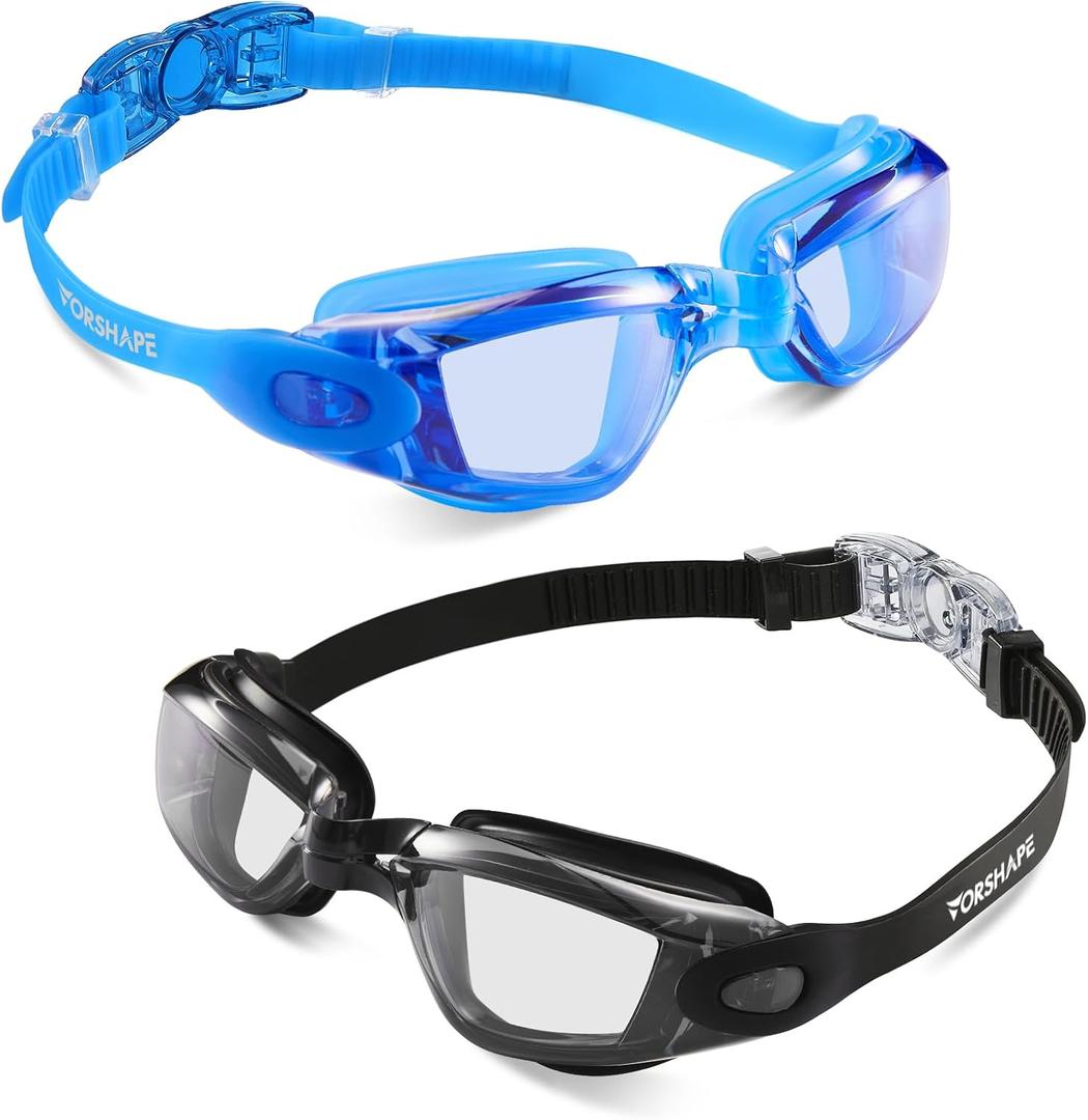 Adult Swim Goggles 2 Pack Anti Fog Swimming Goggles, No Leaking UV Protection Pool Goggles for Men Women Youth