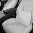 Memory Foam Lumbar Support Pillow for Tesla Model 3 Model Y Model S/X Cybertruck Model 3 Hidden Model Y Juniper Accessories - Mid/Lower Back Support Cushion for Car Seat (White)