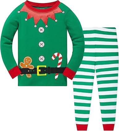 Akyzic Little Boys Girls Christmas Pajamas Sets for Baby Boys Santa Claus Snowman Sleepwear 5Y