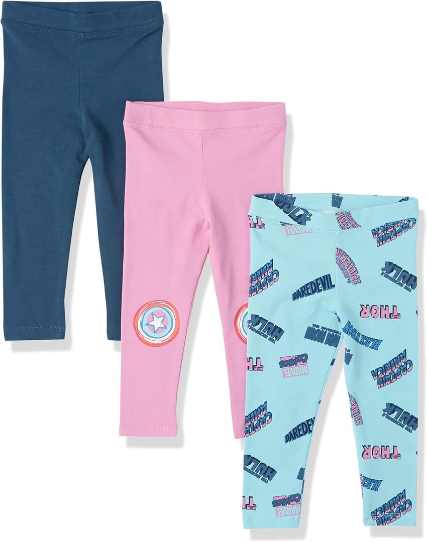 Amazon Essentials Disney | Marvel | Star Wars | Frozen | Princess Girls and Toddlers' Leggings, Multipacks (XXL)